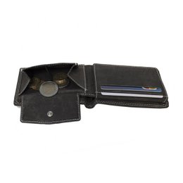 Billfold pung til mænd i sort læder