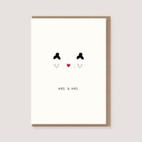 Folded card with envelope - "Heart - Mrs. & Mrs."