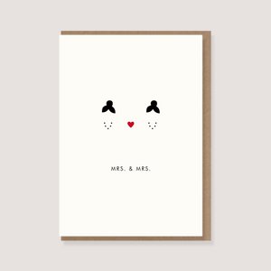 Gevouwen kaart met envelop - "Hart - mevrouw & mevrouw."