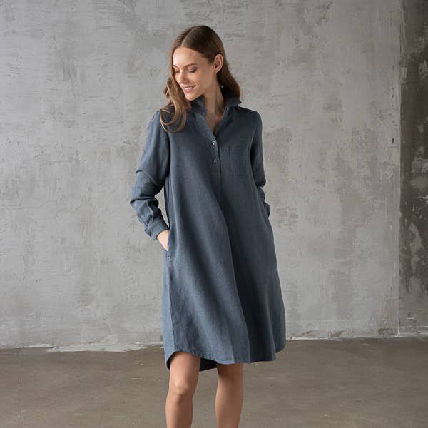 slim fit dress slacks Linen Maxi Dress with Pockets