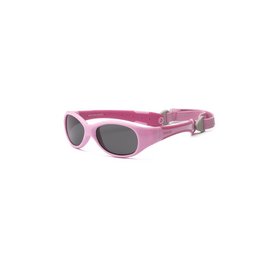 Pink and hot pink kids sunglasses with a sporty, explorer-style design.