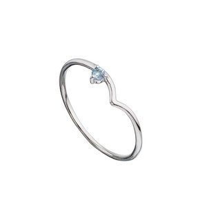 Silver blue topaz ring