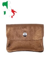 Small coin purse in glittery metallic iridescent leather ITP1058