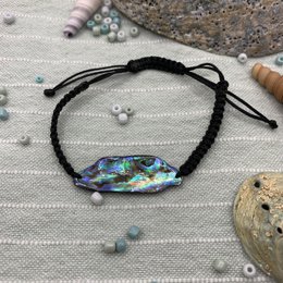 Skal armbånd | Håndlavet abalone beach vibe Perlemor macrame