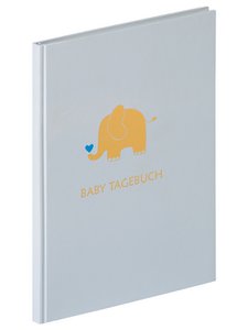 Dagboek Babydier, blauw, 20X28 cm