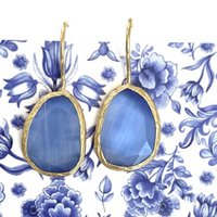 Cateye earrings jeans blue