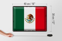 Tin Sign Flag Mexico 40x30cm Retro Flag of Mexico
