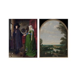 Postcard collage Museum-collectie - portret Arnolfini