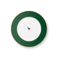Plate Love Birds Deer Dark Green 21cm