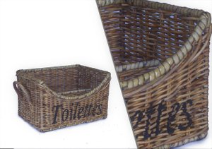 Badaccessoireskorb mit Trennwand 'Toiletten'