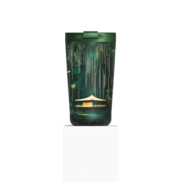  Bamboo Glow 350ML mug, made of bamboo, with a green color and a unique textured design.