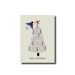 Christmas card merry christmas angel tree