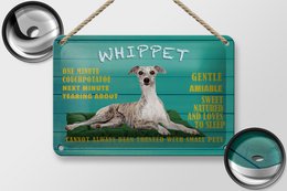 Tin sign saying 18x12cm Whippet dog gentle amiable decoration