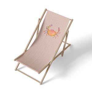Ligstoel met aquarel krabpatroon