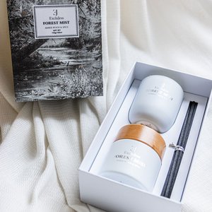 Forest Mist Gift set scented sticks & candle - Amber Wood & Spice