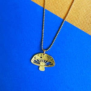 Mushroom golden necklace