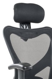 Black office chair with mesh headrests