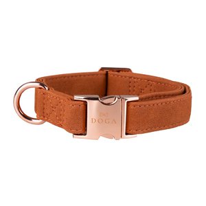 DOGA Hondenhalsband Cognac met rosé goud