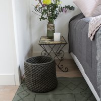 star olive green woven cotton rug medium