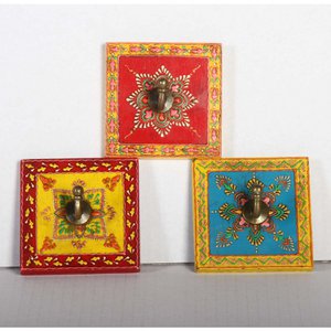Oriental coat hooks set of 3
