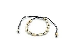 Black cowry shell anklet with adjustable cord