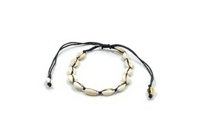 Cowry anklet black