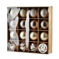 Santa Lila Set von 16 goldenen Baubles