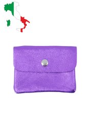 Small coin purse in glittery metallic iridescent leather ITP1058