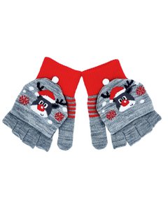 Fäustlinge/Halbhandschuhe - Grau mit Rudolph
