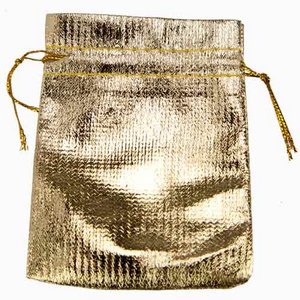 100 Schmuckbeutel, 9x7cm, Gold