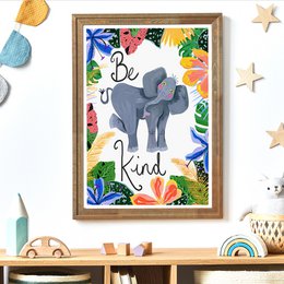 Be Kind Safari Elefante Imprimir