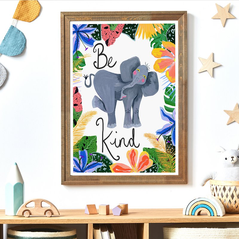 Be Kind Safari Elefante Imprimir