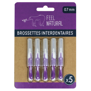 Set of 5 interdental brushes 0.7 mm - Natural feel