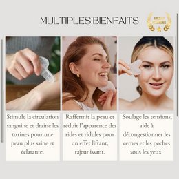 Gua sha - Naturalny kryształ górski - Akcesoria do masażu - Lifting twarzy - Bezpłatna osłona