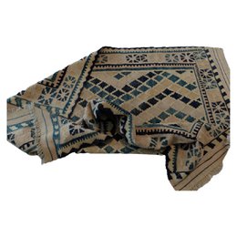 Alfombra Kilim de Rafia de Lana Hecha a Mano