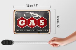 Tin sign retro 18x12cm gas car next service 100 petrol decoration