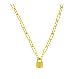Gold and silver chain necklaces with a padlock pendant. Available in two color variants: ORO (gold) and PLATA (silver).