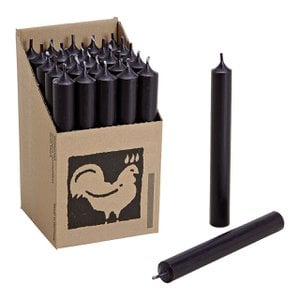 Stabkerze Schwarz durchgefärbt Ø 2x18 cm Brenndauer ca. 8 Std.