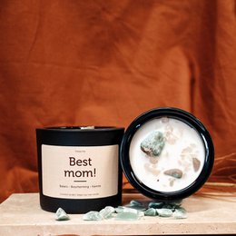 Candela profumata con pietre preziose: la migliore mamma!