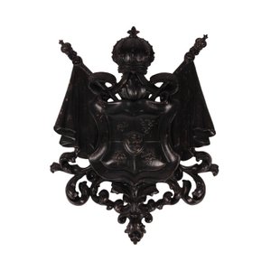 Wapenschild Wandplaat 36,5 cm - Zwart