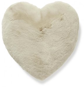 Valentine - Fluffy Heart Cushion - Beige