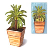 3D floral card palm tree