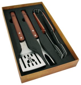 LG BBQ SET RUBBER HOUT 3 STUKS