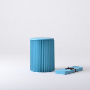Concertina papieren kruk - blauw