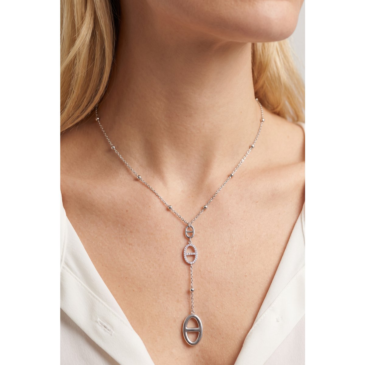 Collier maille marine en acier inoxydable