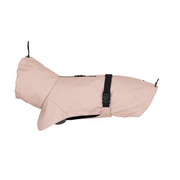  Light grey raincoat for pets, size 50, with adjustable straps for a secure fit.