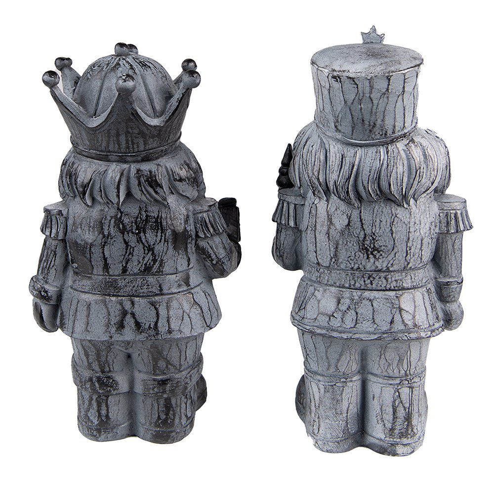 Beeld Notenkraker 21 cm Grijs Kunststof Kerstdecoratie