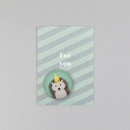  Colorful leopard-patterned magnet with postcard, featuring a pink heart shape.