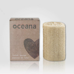 Natural loofah sponge for skin care, made from sustainable materials.
