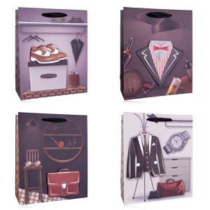 Gift bag for men GENTLEMEN, 23.5 x 19.5 x 8cm